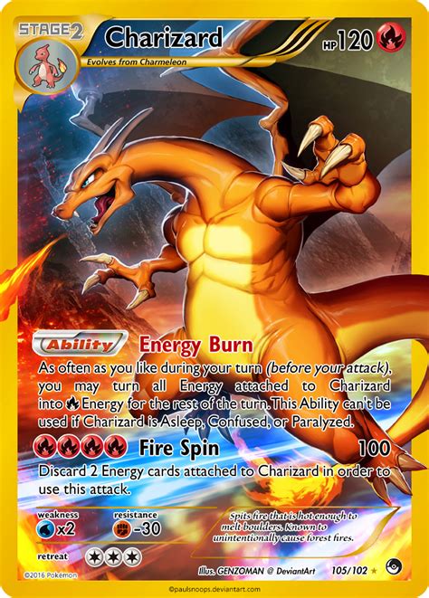 Charizard (105/102) by paulsnoops Xbox Gifts, Xbox Gift Card, Fake Pokemon Cards, Pokémon Cards ...