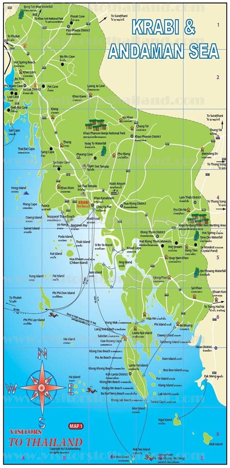 Krabi Provincial Map | Krabi, Krabi map, Krabi thailand