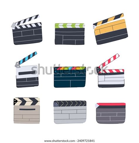 Clapperboard Set Cartoon Clapper Board Cinema Stock Vector (Royalty Free) 2409721841 | Shutterstock