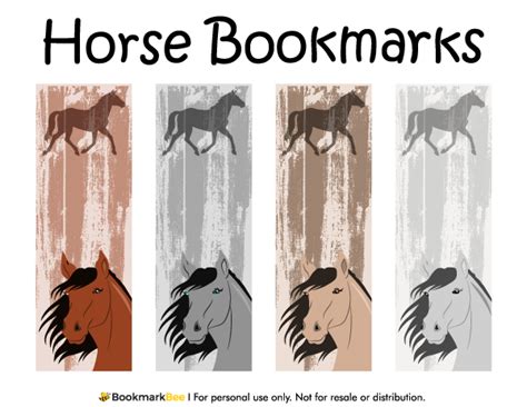 Printable Horse Bookmarks