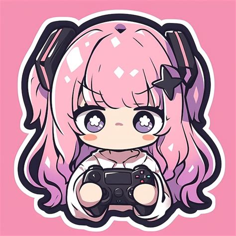 Premium AI Image | Minimal Japanese Kawaii Gamer Girl Chibi Anime ...