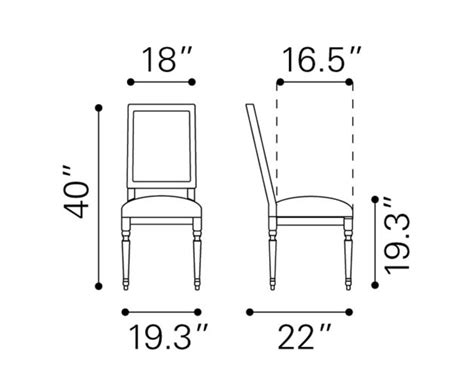 Dining chair dimensions plan | Dodgers