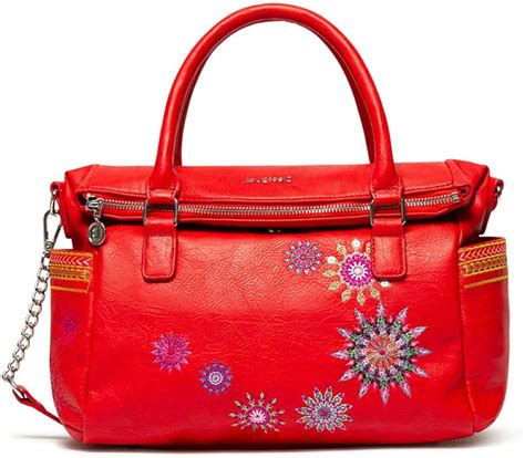 Desigual - Borsa da donna Bols_Ada Loverty, con manico, colore: Rosso: Amazon.it: Scarpe e borse