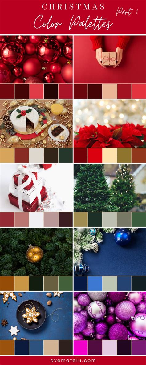 20 Christmas Color Palettes with Hex Codes + FREE Colors Guide | Christmas color palette ...
