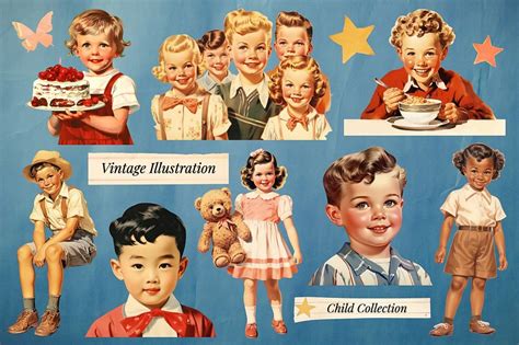 Editable vintage child illustration design | Premium Editable Design ...