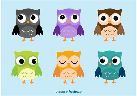 Owl Cartoon Vector Characters 87408 Vector Art at Vecteezy