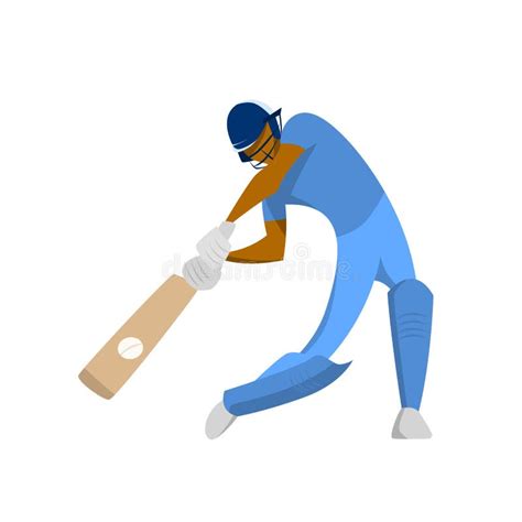 Cricket Player Hit The Ball Stock Vector - Illustration of adult, shot ...