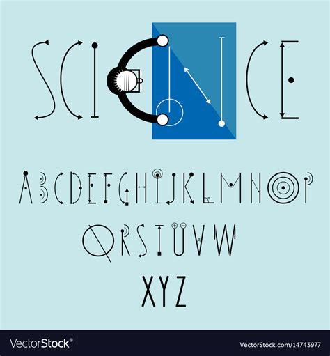 Science logo with decorative font Royalty Free Vector Image