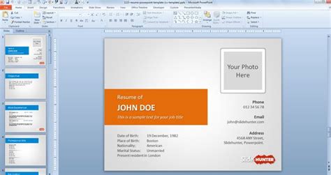 Free Resume PowerPoint Template (CV template) - Free PowerPoint ...