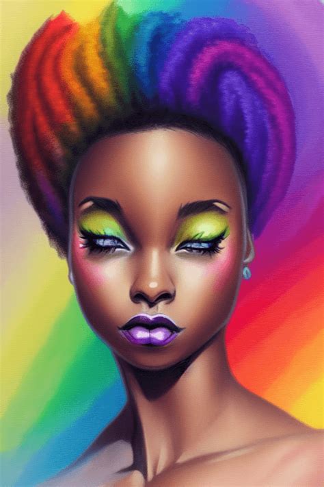 African American Unicorn on a Rainbow · Creative Fabrica