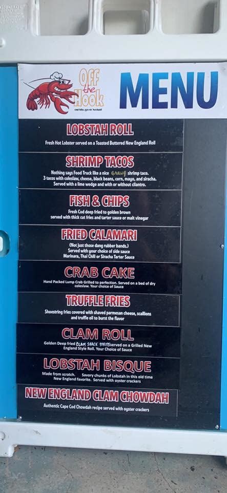 Menu at Off The Hook - Food Truck restaurant, Hurley