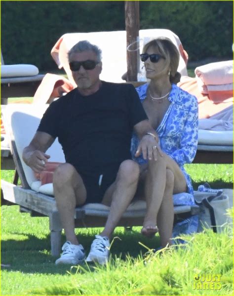 Sylvester Stallone & Wife Jennifer Flavin Cool Down in a Pool in Porto ...