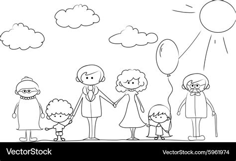 Family Drawing Outline