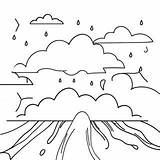Cloudy Sky With Rain Coloring Page  Pagescom sketch template