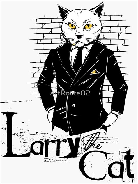 "Larry The Cat" Sticker for Sale by ArtRoute02 | Redbubble