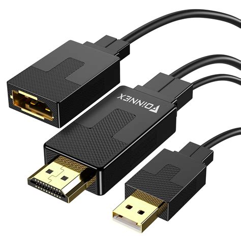 FOINNEX HDMI To DisplayPort Adapter, HDMI To DP Connector Supports Unidirectional HDMI Male To ...