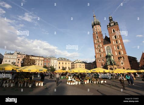 Poland,Krakow, Old town square Stock Photo - Alamy