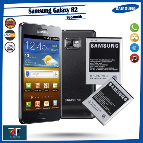 Samsung Galaxy S2 Battery 1650mAh | Model: EB-F1A2GBU Manufacture ...