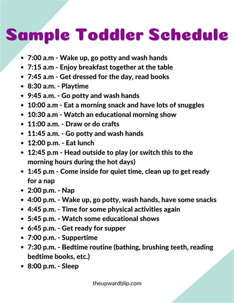 Sample Daily Routine Schedule