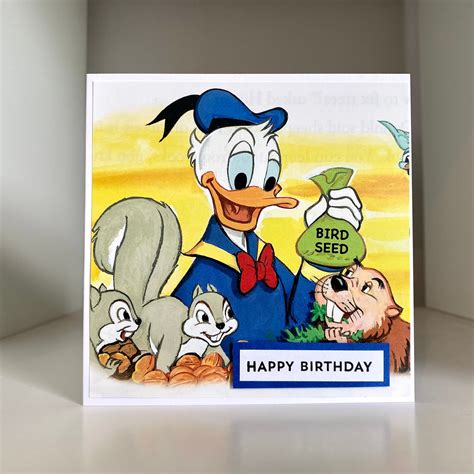 Donald Duck handmade birthday card Happy Birthday | Etsy