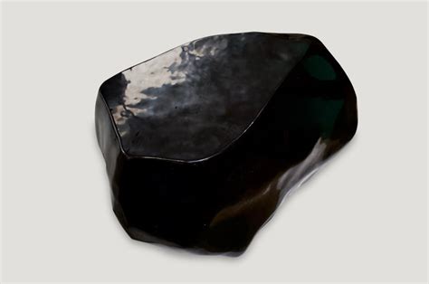 Andrianna Shamaris Obsidian Volcanic Glass Coffee Table or Side Table ...