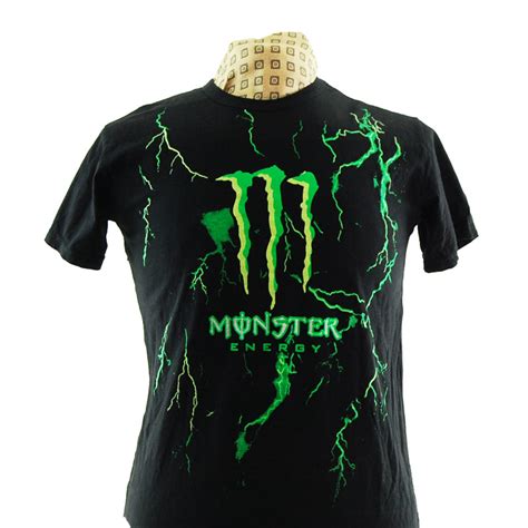 Monster Energy Original T Shirt - UK S - Blue 17 Vintage Clothing