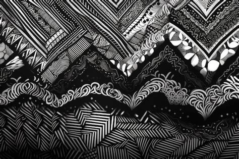 Premium Photo | Black and White Zigzag Patterns with Intricate Details