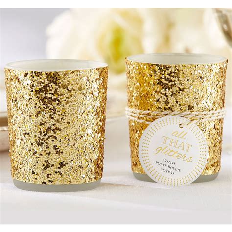 Image result for gold glitter tea light holders | Gold votive candle ...