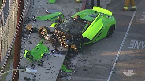 McLaren sports car smashed up in hit-run crash in Los Angelse - ABC7 ...