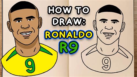 How to draw and colour! RONALDO R9 (step by step drawing tutorial ...