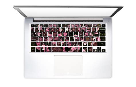 Dark Pink Hydrangeas Laptop Keyboard Stickers | Keyshorts