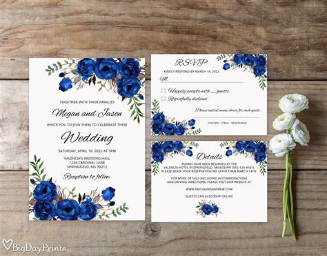 Royal Blue Invitation Template