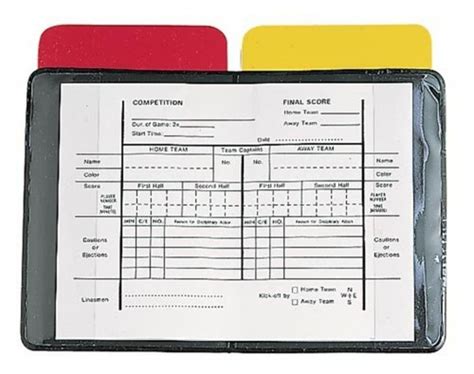 Soccer Referee Score Sheets - Gopher Sport | Soccer Referee Cards ...