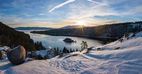 Emerald Bay Winter Sunburst by Brad Scott Photograph by Brad Scott ...