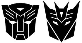 Transformers Autobots and Decepticons Logo Combined With Blue and White ...