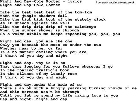 Love Song Lyrics for:Night And Day-Cole Porter