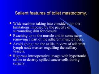 Toilet mastectomy for advanced breast cancer. | PPT