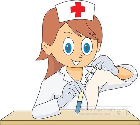 Medical Clipart-nurse working in lab with test tubes clipart