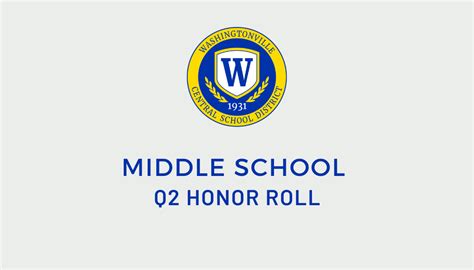 Middle School Quarter 2 Honor Roll | News Story - Washingtonville Middle School