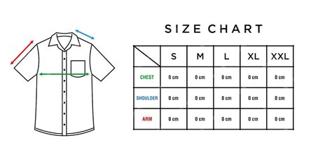 Premium Vector | Short sleeve shirt with button and collar sizing chart ...