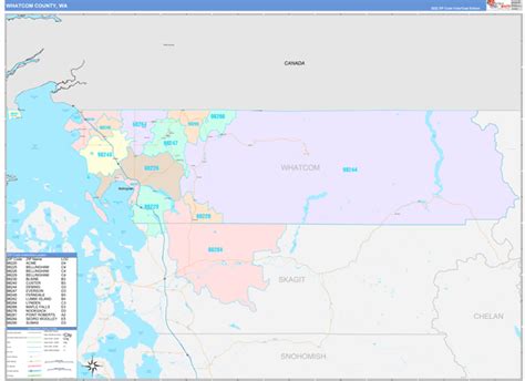 Whatcom County, WA Wall Map Color Cast Style by MarketMAPS - MapSales