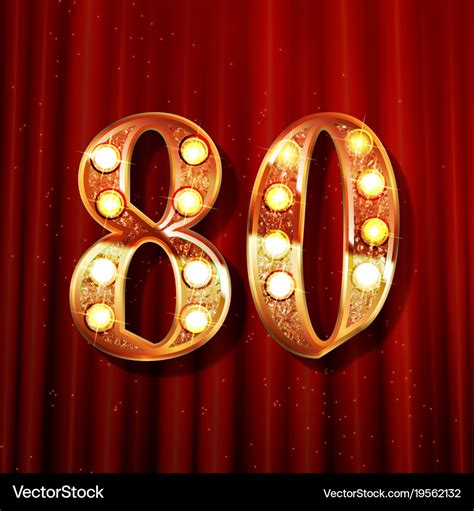 Golden number - 80 Royalty Free Vector Image - VectorStock