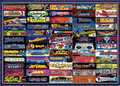 Retro Arcade Game Collage 1000 Piece Jigsaw Puzzle | Free Shipping