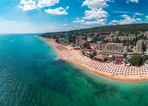 Aerial View of Golden Sands Beach Resort , Zlatni Piasacithe Near Varna ...