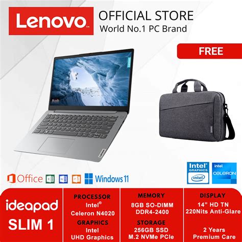 Jual LENOVO IDEAPAD SLIM 1 14IGL7 4WID CLOUD GREY CELERON N4020 8GB 256GB W11+OHS | Shopee Indonesia