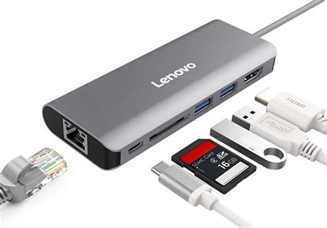 Lenovo Aluminum USB-C Hub with Gigabit Ethernet Port, HDMI Port and More | Gadgetsin