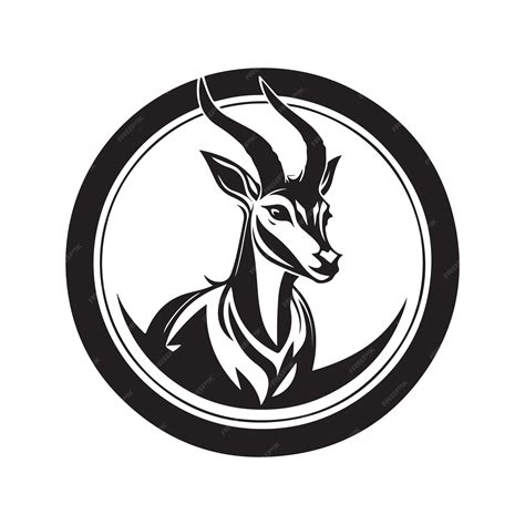 Premium Vector | Springbok vintage logo line art concept black and ...