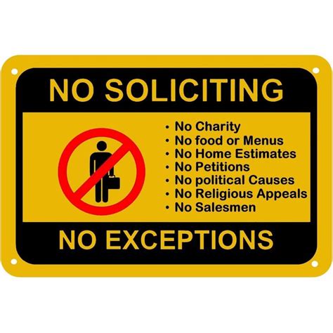 No Soliciting No Exceptions Front Door Home Business Security Sign #homesecuritydoor | Security ...