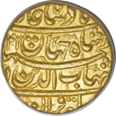 Gold coin of the Mughal Empire, during the reign of Jahangir, AH 1014 ...