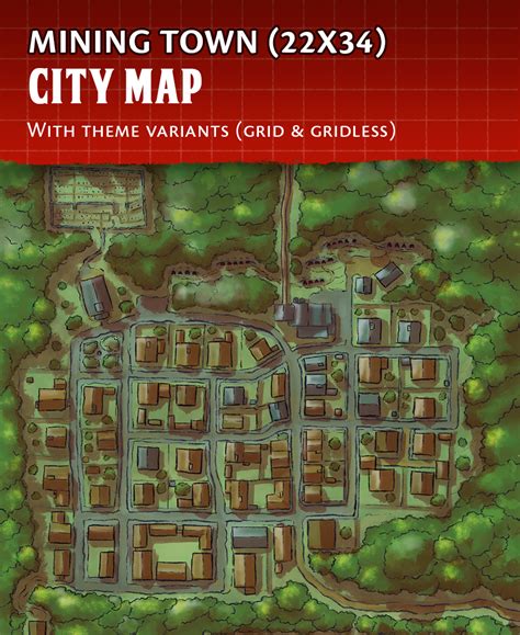 Mining Town - City Map (22x34) - Miska's Maps | Miska's Fantasy Maps | Miska's Mythos Maps ...